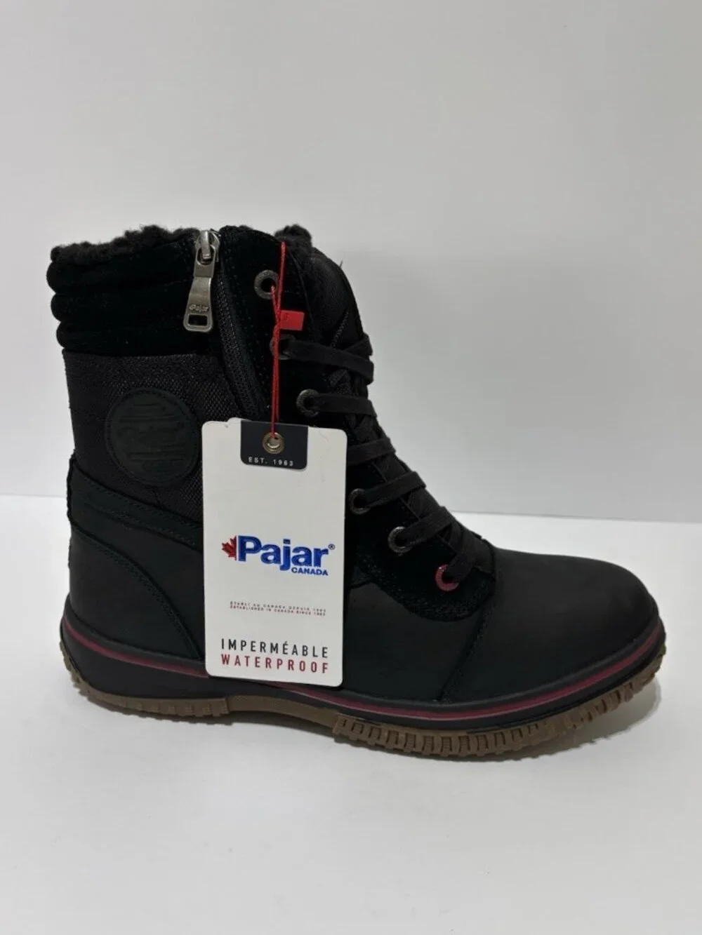 Pajar Men’s Trooper 2.0 Black Leather Winter Boots, Size US 10 M, EUR 43